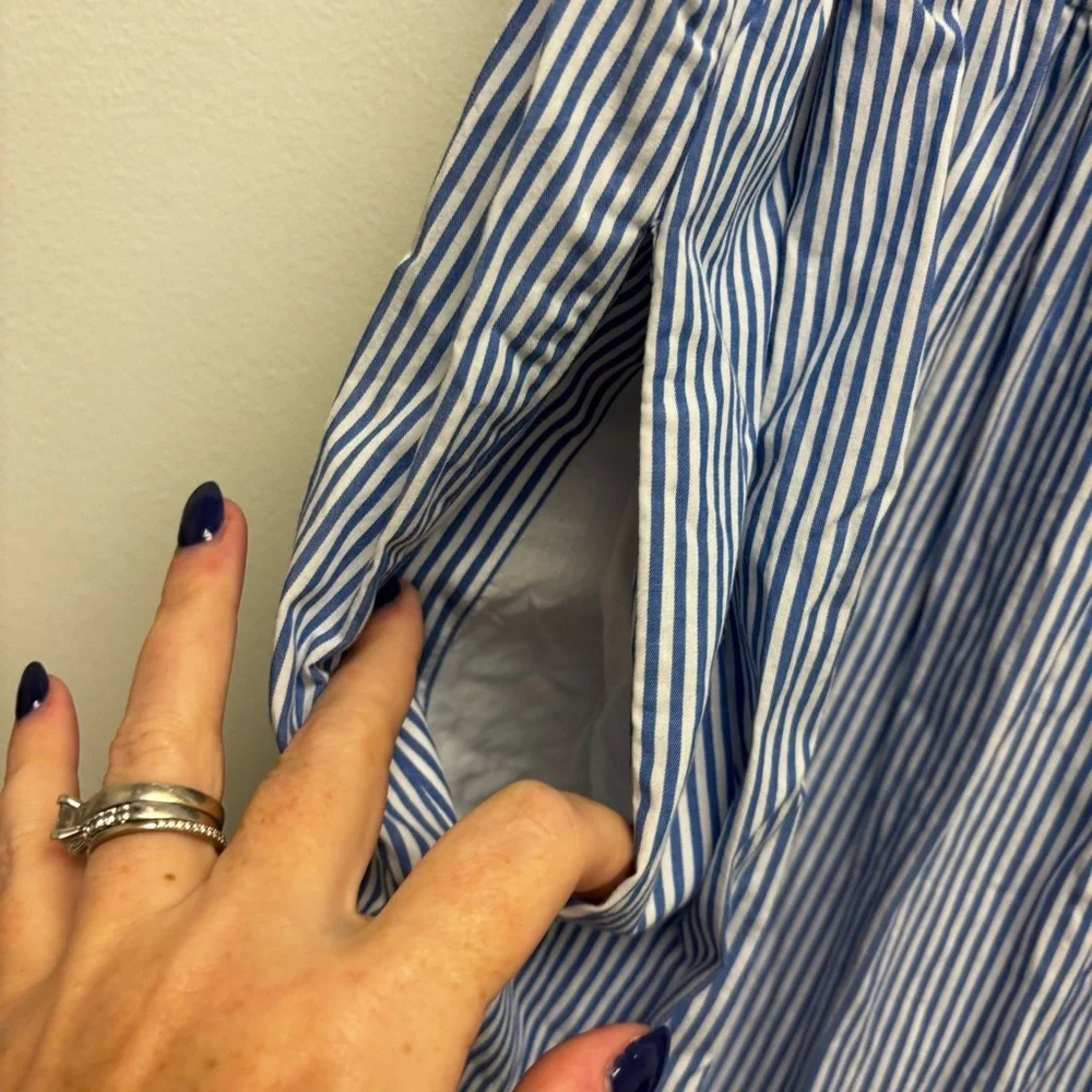 J. Crew Tiered Midi Ruffle Dress Stripe